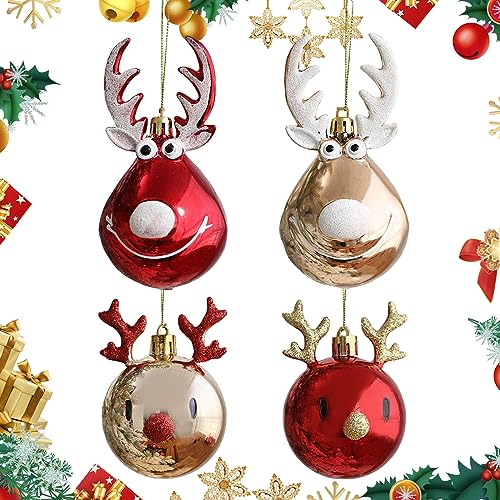 Weihnachtskugeln Rot Gold 4 Stück Weihnachtsbaum Deko Anhänger...