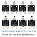Push Button Thermal Cutout 50V DC 250V AC Circuit Breaker with Resettable Fuse for Overload Protection, Thermal Cutoff Switch, 20A Rated(15A)
