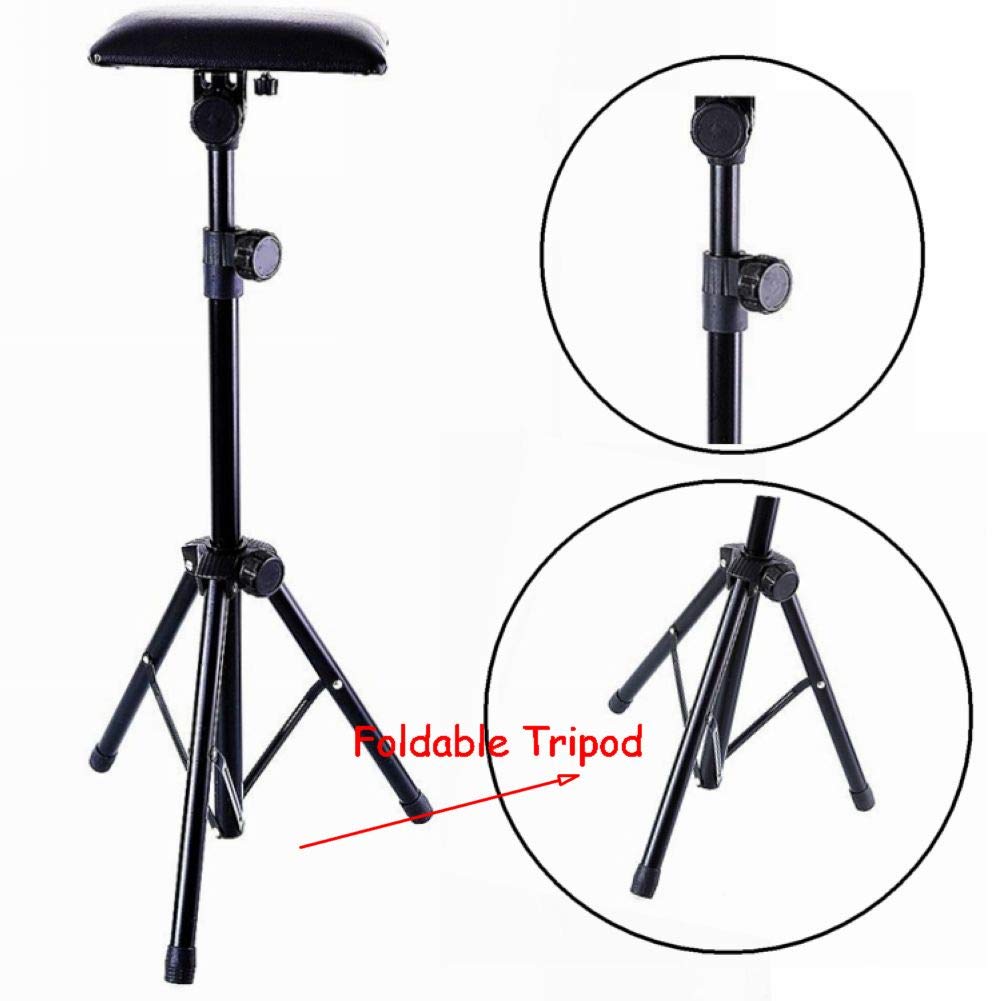 Tattoo Armrest Stand,Foldable Sponge Pad Arm Leg Rest Tripod with Adjustable Height for Tattooing Supplies PVC Leather Chair Stand Armrest for Tattoo Arm Rest - Image 3