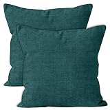 Encasa Homes - Housses d'oreiller en Chenille 2 pièces - Azul Bleu - 50 x 50 cm Coussin décoratif texturé de Couleur Unie, Doux et Lisse, pour canapé, canapé, Chaise, lit et Sol