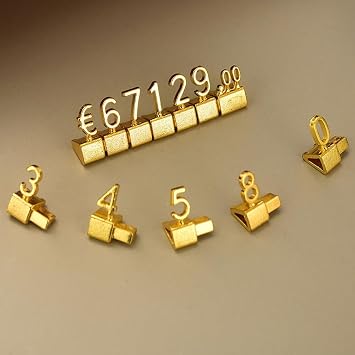 10 Sets Mini Gold Price Display Cube Signs for Jewelry EUR