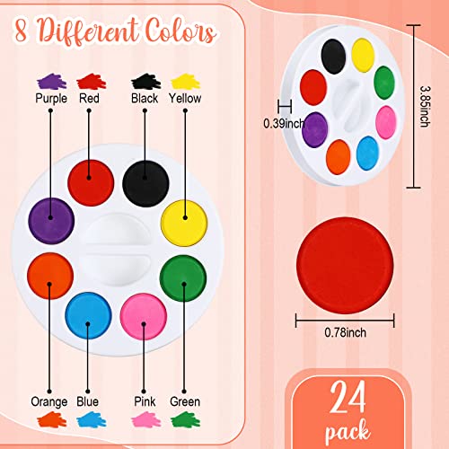 Watercolor Paint Sets 8 Colors Watercolor With 3 X 3 Inch Painting Canvas Panel With Mini Wooden Easel Set Stretched Canvas Display Easel Painting Brush Kit With Paint Brush For Kids (24 Sets) #TOP3