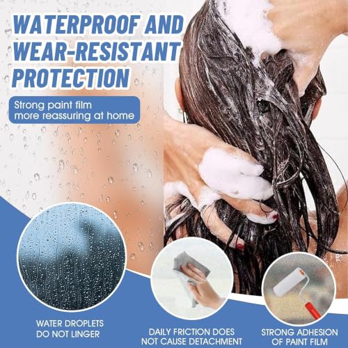 Image of Frosted Glass Paint Water-Based Windows Privacy Paint with Brush, Waterproof & UV Resistant Window Frosting Coating for Windows, Doors & Glass Surfaces DIY (300 G)