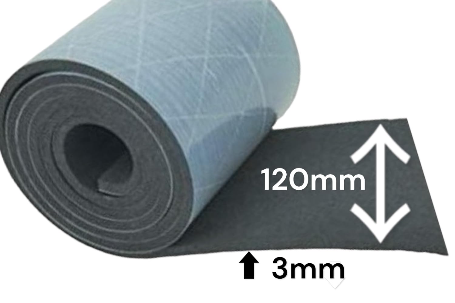 Moosgummi/Zellkautsch mit Klebeschicht 12cm breit 3mm dick 1 bis 10m lang EPDM (8m)
