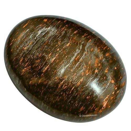 Image of Certified Bronzite Crystal Palm Pebbles Stones for Anxiety Stress Relief Massage - AAA Grade Original Healing Gemstone Agate Palm Stone for Yoga Meditation Spiritual Reiki Feng Shui