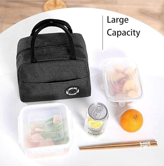 Image of Waterproof Thermal Insulated Travel Lunch Storage Bag Leak-Proof Hot Cold Lunch Bag Reusable Tote Bag with Inner Aluminum Foil for School Picnic Office Outdoor [Mix Color]