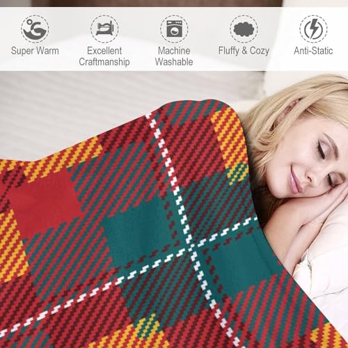 Couverture de lit motif carreaux de buffle decoration confortable ado