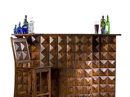 Image of Sheesham Handmade Modern Style Wooden Bar Cabinet Without Chair