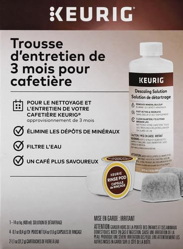 Image of Keurig 3-Month Brewer Maintenance Kit Includes Descaling Solution, Water Filter Cartridges & Rinse Pods, Compatible Classic /1.0 & 2.0 K-Cup Coffee Makers, 7 Count (Pack of 4)