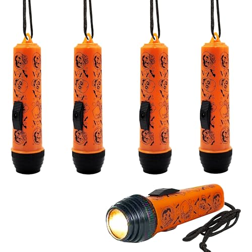 The Dreidel Company Halloween Spooky Flash-Light Necklace Dress-Up Costume Accessory Halloween Party Favor 4-Pack