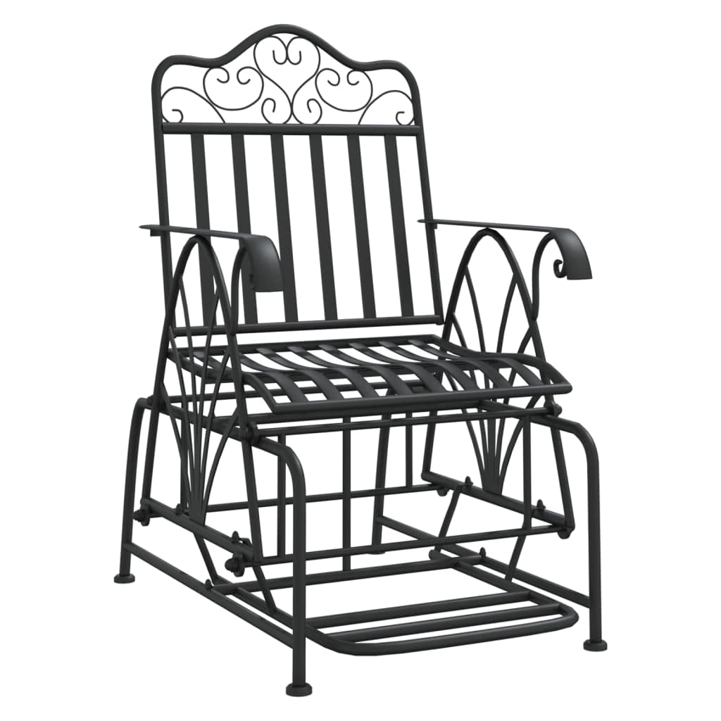 vidaXL Banco balancín de Acero Negro 61 cm
