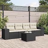 Xichuzi Set de Muebles de jardín 5 pzas y Cojines ratán sintético Negro, Muebles Jardin Exterior, Set De Jardin Exterior, Conjunto Sofa Exterior Jardin, Muebles De Exterior Jardin - 3222285
