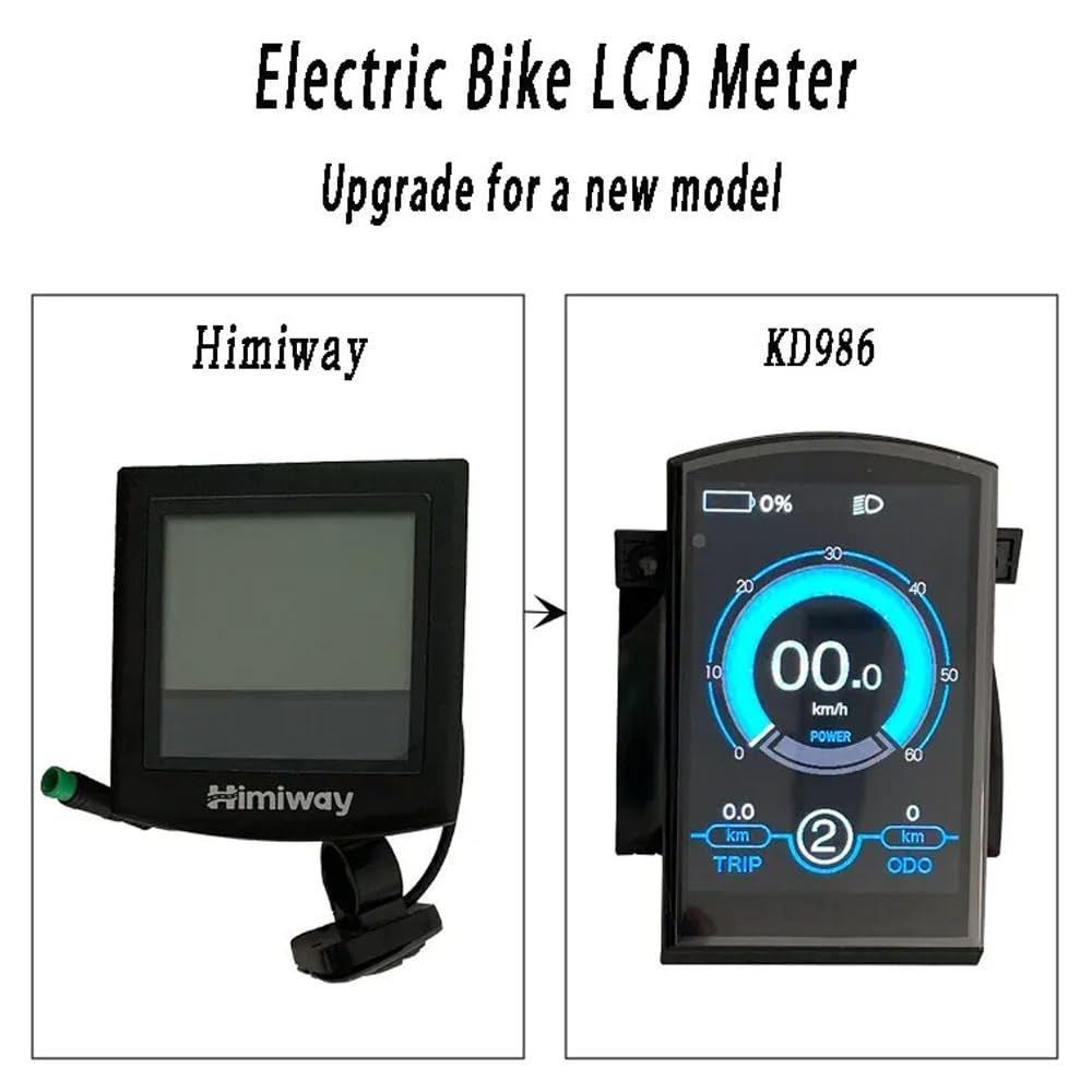 NULKOMMA KD986 Ebike Display LCD TFT Display Meter Control Panel 36V 48V Speedometer for Electric Bike Computer Waterproof Electric Bicycle Conversion Kit for Scooter E-Bike : Sports & Outdoors