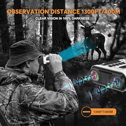 Image of WOSPORTS 4K Night Vision Goggles - 16MP Photo, up to 80x Magnification, 10X Optical & 8X Digital Zoom, 1015FT Vision, 3 inch Screen, 5000mAh Rechargeable Battery, Outdoor Camping, Gift for Men
