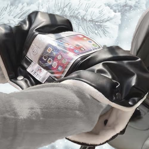 Stroller Glovesï¼Fleece Stroller Hand Muff, Stroller Accessoriesï¼Winter Anti-Freeze Gloves for Baby Stroller Jogger Pram Water Resistant Warmer Gift for Parents and Caregivers (Black) - Image 8