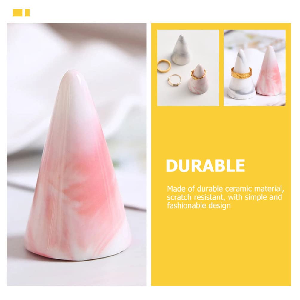 Didiseaon 2pezzi Espositore per Anelli Ceramica Forma di Cono Supporto Elegante per Gioielli per Boutique e Negozi Design Chic e Resistente Ai Graffi