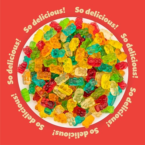 Gummy Bears, Dye Free Candy, Assorted Fruit Gummy Candy, 1 Lb Bag - image 3