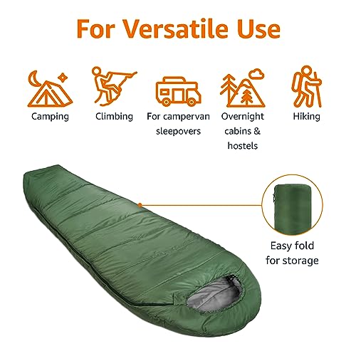 Amazon Basics AMZ-3382SB-GRE Cold Weather Mummy Sleeping Bag thumb #3