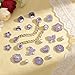 20Pcs Bling Shoe Charms for Clog Sandals Women, Purple Butterfly Flowers, Sparkling Rhinestones Shoe Chains, Gem Charms, Pearl Accessories for Girls, DIY Shoe Decoration Charms for Party Favor