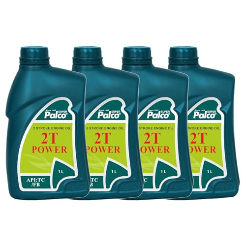 Image of PALCO 2T Power Engine Oil 1 Litre (Pack of 4), 2T Stroke Engine Oil for Bike & Scooter Auto Rickshaws Petrol Mix Additive Semi-Synthetic Bike Oil 3 Wheeler Tillers Chain Saws API TC FB