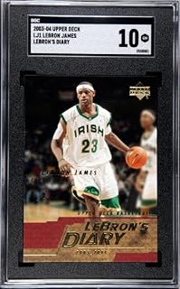 LeBron James 2003-04 Upper Deck Diary Rookie Card (RC) #LJ1- SGC Graded 10 Gem Mint (St. Vincent-St. Mary High School/Cavaliers) - Basketball Slabbed Rookie Cards