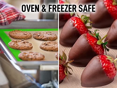 Zulay Kitchen (2 Pack) Silicone Baking Mat Sheet Set - Reusable Baking Mat Nonstick - Half Sheet Baking Mat For Oven - 16.5" X 11.6" (Light Green) #TOP2