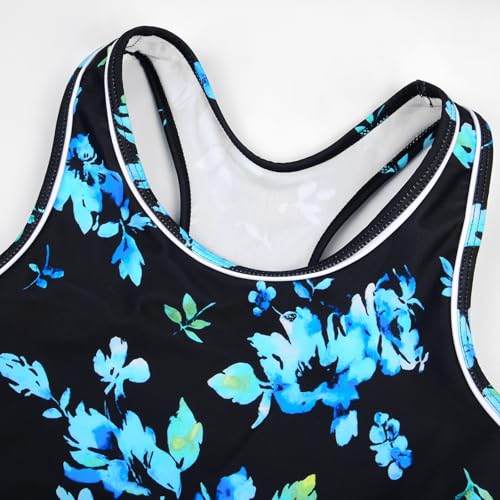 Image of Uhnice Girls Swimsuit Two Piece Tankini Swimwear with Boyshort