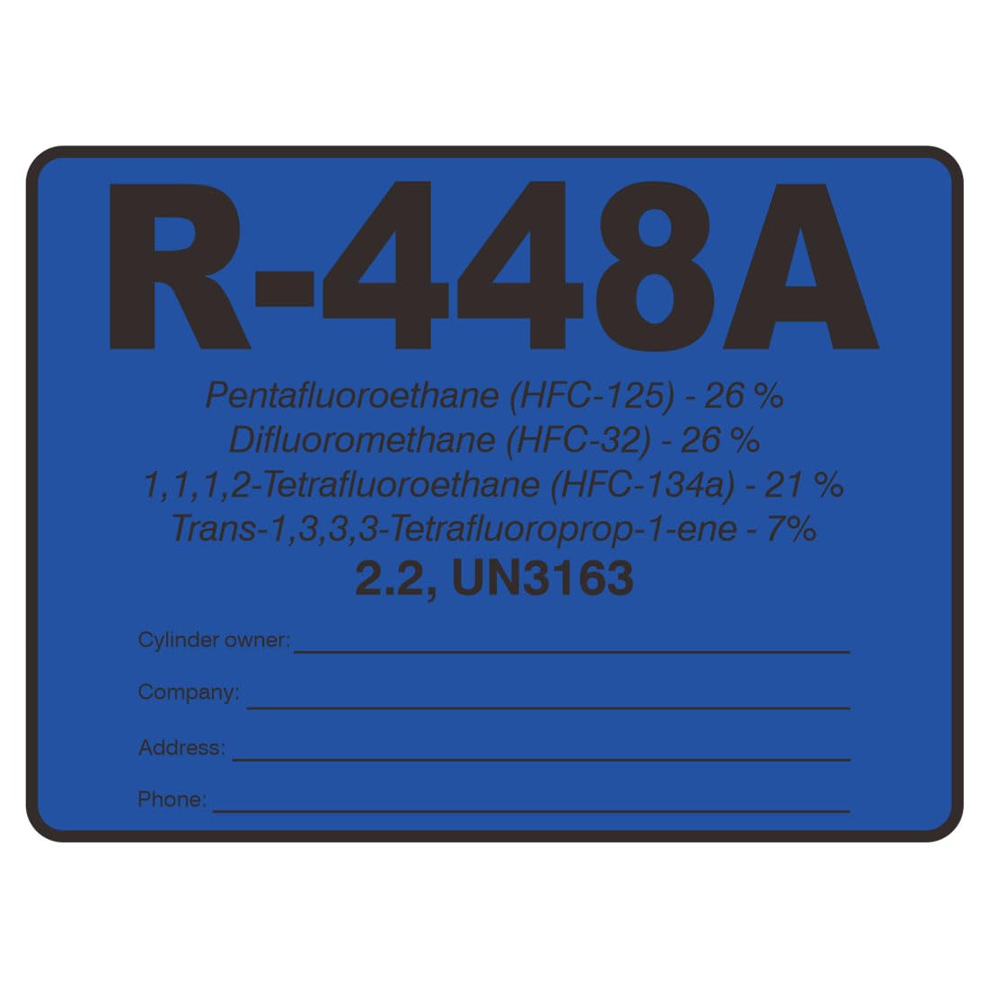 R448A HVAC/R Labels R-448A Refrigerant ID Labels Cerification Tag Stickers identifier 20 Pack