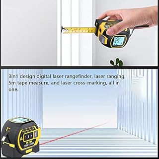 Misura di Nastro Laser Geevorks Telemetro Laser 60 m 3 in1 5m Misuratore di Nastro Righello Display LCD con Retroilluminazione Misuratore di Distanza Dispositivo di Misurazione(senza batteria)