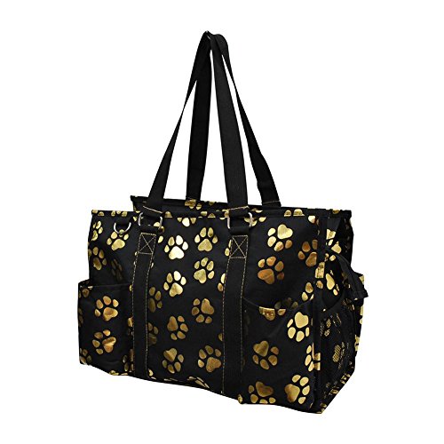 NGIL All Purpose Organizer Medium Utility Tote Bag 2018 Spring Collection (Gold Puppy Paw Black) - Thumbnail 4
