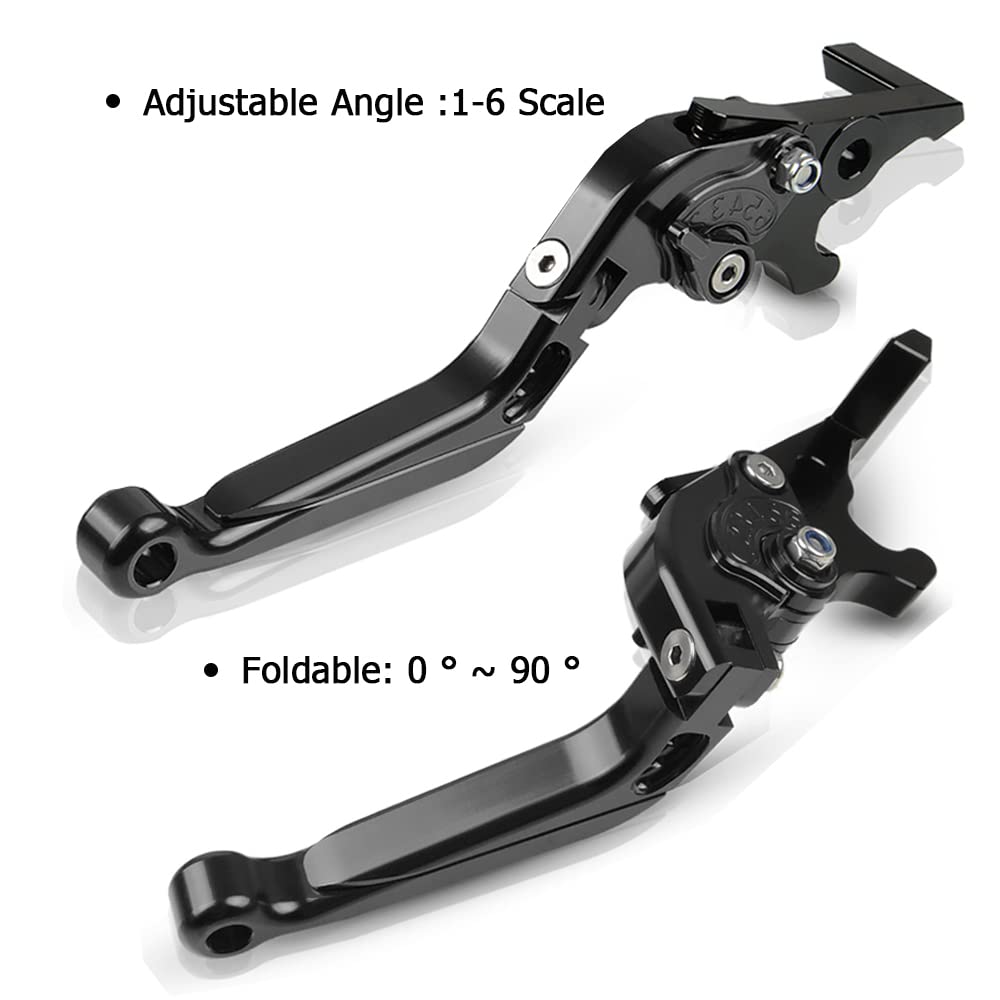 Z750 Moto CNC Palanca de Manetas Embrague de Freno Regulables para Z750 Z 750 2007-2013 Z800 Z 800 E 2013-2017(Negro)