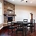 FDW Dining Set: 4-Person Kitchen Table and Chairs Set - Contemporary Brown Pine Wood Dining Table and Chairs