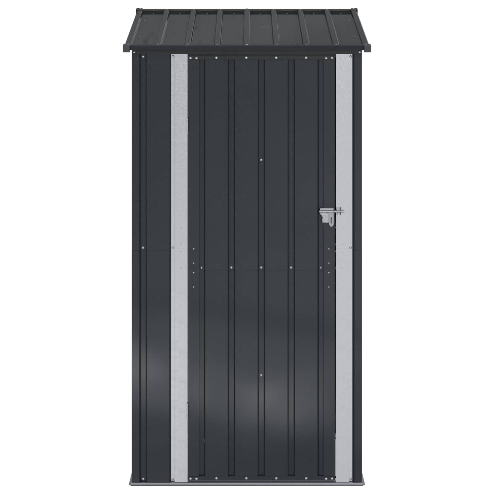 Domek ogrodowy, antracyt, metalowy, 103 x 74 x 200 cm, odporna na warunki atmosferyczne szopa na narzędzia z zamkiem, magazyn narzędzi, kosiarki, roweru, kosza na śmieci, idealna na taras