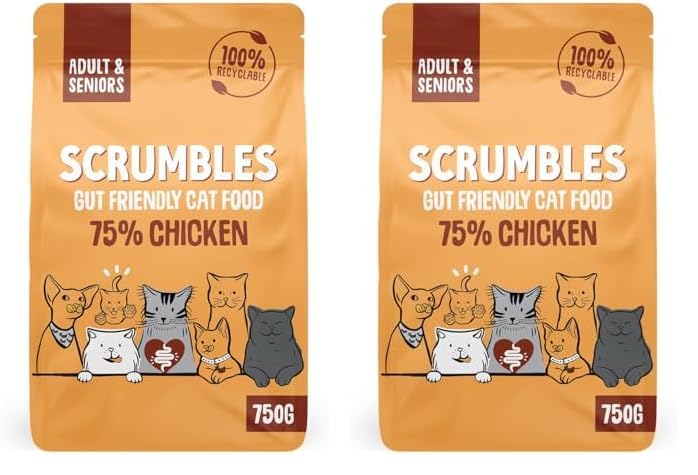 Scrumbles Adult and Senior Cats Dry Food, 750g (Pack of 2)