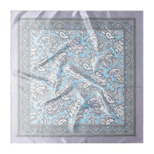 Image of 35 inch Men's Silk Cowboy Scarf - Oversized Western Bandana Neckwear, Large Square Scarf with Gift Packaging