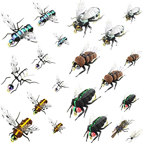 YAZHIDA Realistic Flies Fly Fishing Flies kit - Handmade Dry/Wet/Fly Fishing Lures (bass Flies for Fly Fishing) - Thumbnail 2