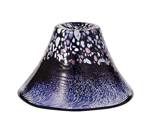 Toyo Sasaki Glass, Japanese Sake Glass, Congratulations Cup, Sakura Fuji, Night Cherry Blossom, Yozakura, Navy, Approx. 1.5 fl oz (45 ml)