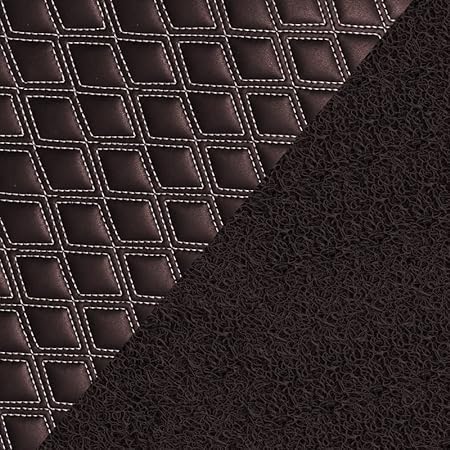 Image of NEXTA 7D Premium Faux Leather Custom Fitted Car Floor Mats for MG Majestor - 7 Seater (All 3 Rows) II Double Stitching II 7 Layer Protection II 100% Waterproof & Washable - (Coffee)