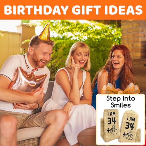 Image of HAPPYPOP Funny Birthday Gifts - 20 25 30 35 40 45 50 55 Year Old Birthday Socks for Him Her