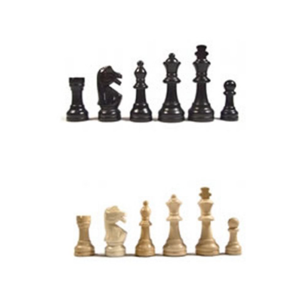 WE Games Staunton Tournament Chess Pieces in Wooden Box, Weighted Black Stained Pieces with 3.75 inch King