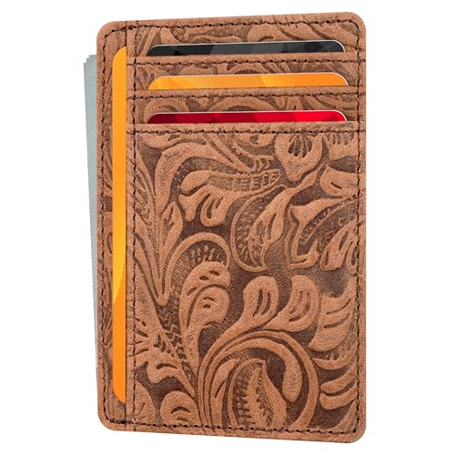 Tan Leather Wallet | Credit/Debit/Gift Card Slots | Gift For Him And Her | RFID Protection | Compact Wallet | 1 ID Slot
