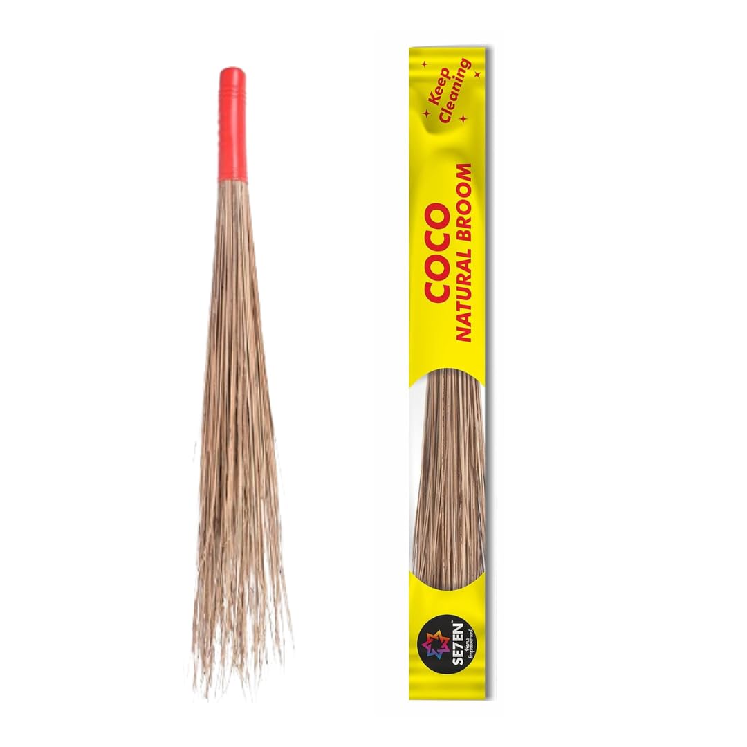 SE7EN® Eco-Friendly Coconut Grass Broom Stick Soft Coco Brooms with Handles for Indoor and Outdoor Cleaning 2 Pcs (B0BZPYB8SH) Amazon Price History, Amazon Price Tracker