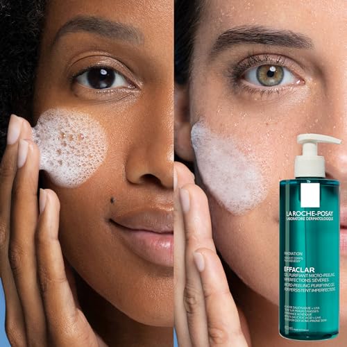 La Roche Posay Mikro-Peeling Reinigungsgel, Für Gesicht und Körper, Für unreine, fettige Haut, Sanft exfolierend, Mit LHA, Salicylsäure, Glycerin und Zink, 400 ml