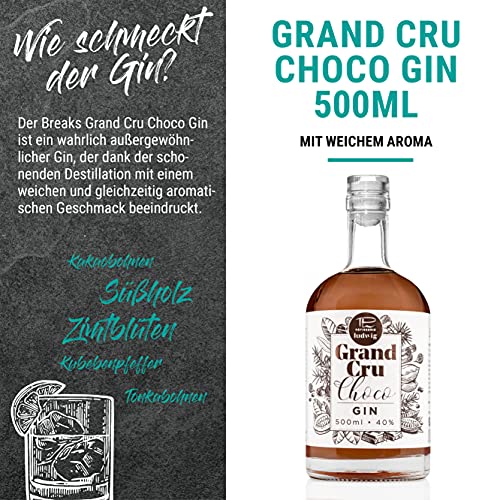 Breaks GRAND CRU CHOCO Gin I Premium Gin mit Valrhona Grand Cru Kakaobohnen aus Madagaskar I Geschmack: Mild mit… – Bild 4