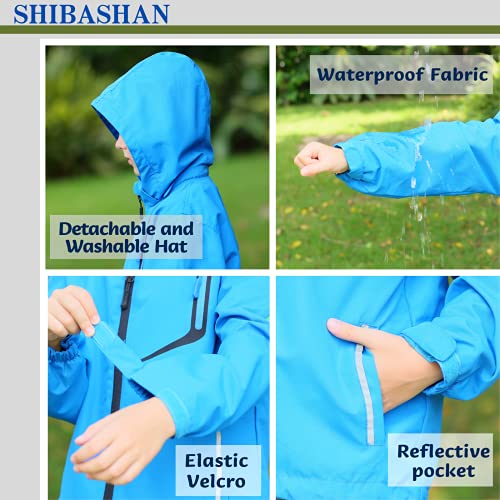 Boys Rain Jackets Waterproof Fleece Hooded Lightweight Windbreaker Coats for Kids4