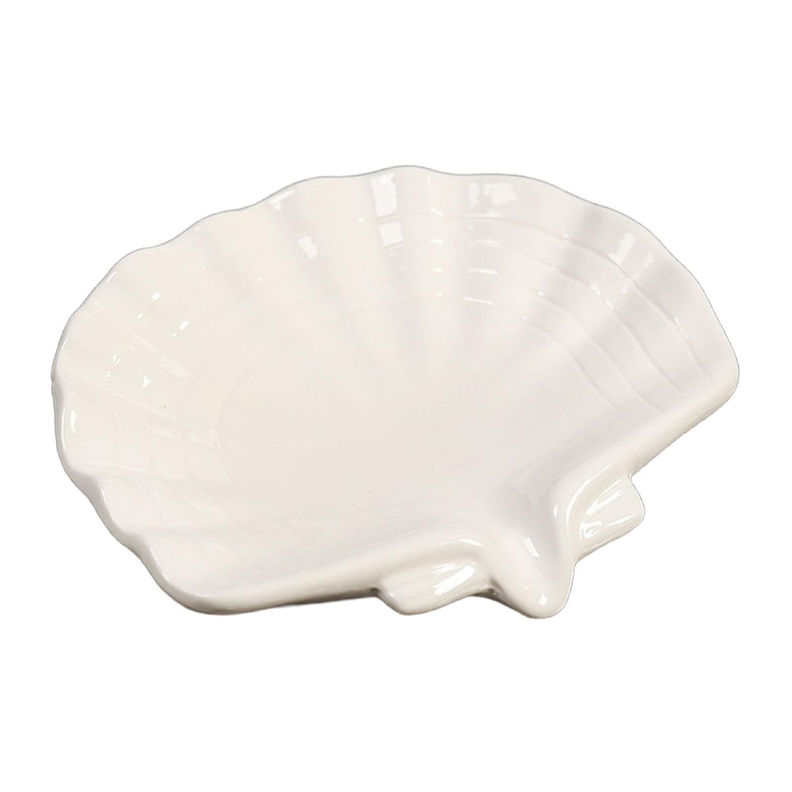 Zambuph Fashionable Sponge Cosmetics Dresser Tray Shelf Container, Conch White