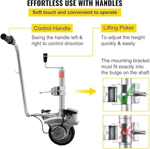 Electric Trailer Dolly,Motorized Jockey Wheel,Ratchet Trailer Jack Mover,Trailer Jockey Wheel,Mobile Electric Trailer Tool,5000lbs Towing Capacity