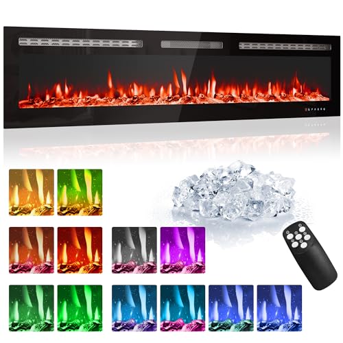 Chimenea Eléctrica Empotrable con Control WiFi y Llama Multicolor