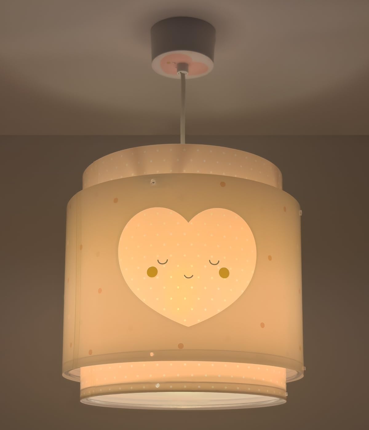 Dalber Lámpara Techo Colgante Infantil Corazones Rosa 76012MS E27 | Incluye difusor de luz inferior extraible; Habitación niña;