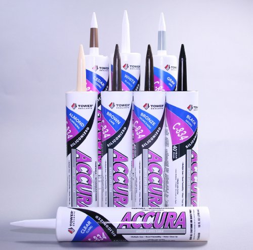 Image of Tower Sealants |Accura Siliconized Acrylic Latex Caulk 10.0 fl oz - Brown